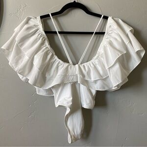 Zara Oversized Maxi Ruffle One Piece Swimsuit